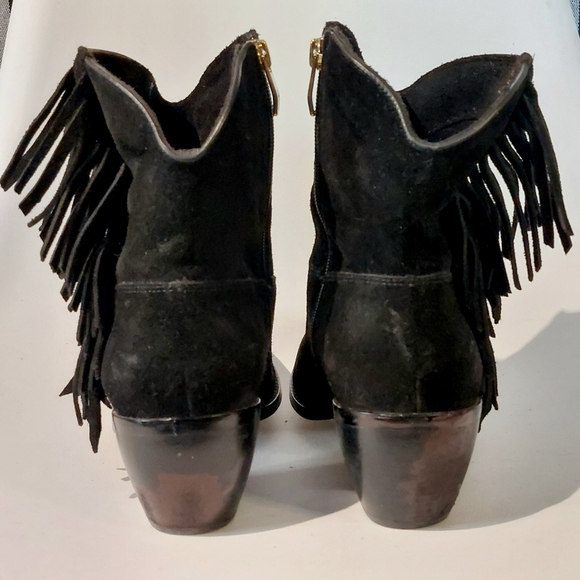 Vince Camuto black suede Celia fringed Western boot, sz 10, EUC - Picture 5 of 12